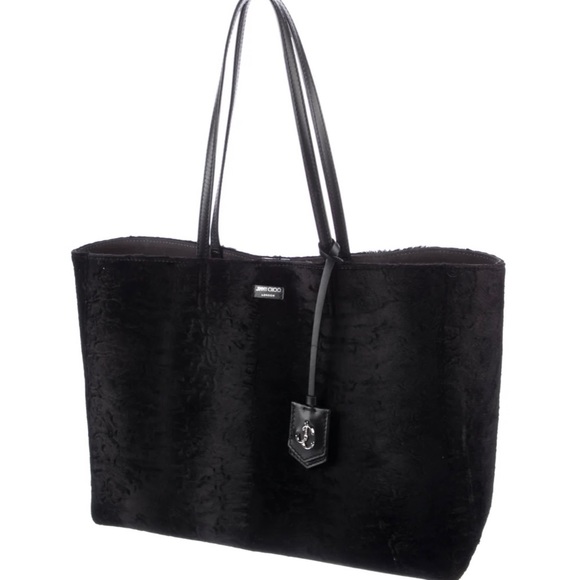 JIMMY CHOO  Nine2Five Calf Hair & Leather  Tote Bag - Picture 1 of 8